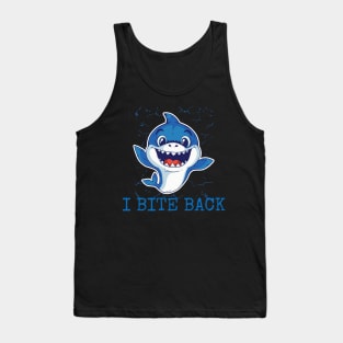 I Bite Back Cute Baby Smiling Shark Animal Social Distancing FaceMask Tank Top